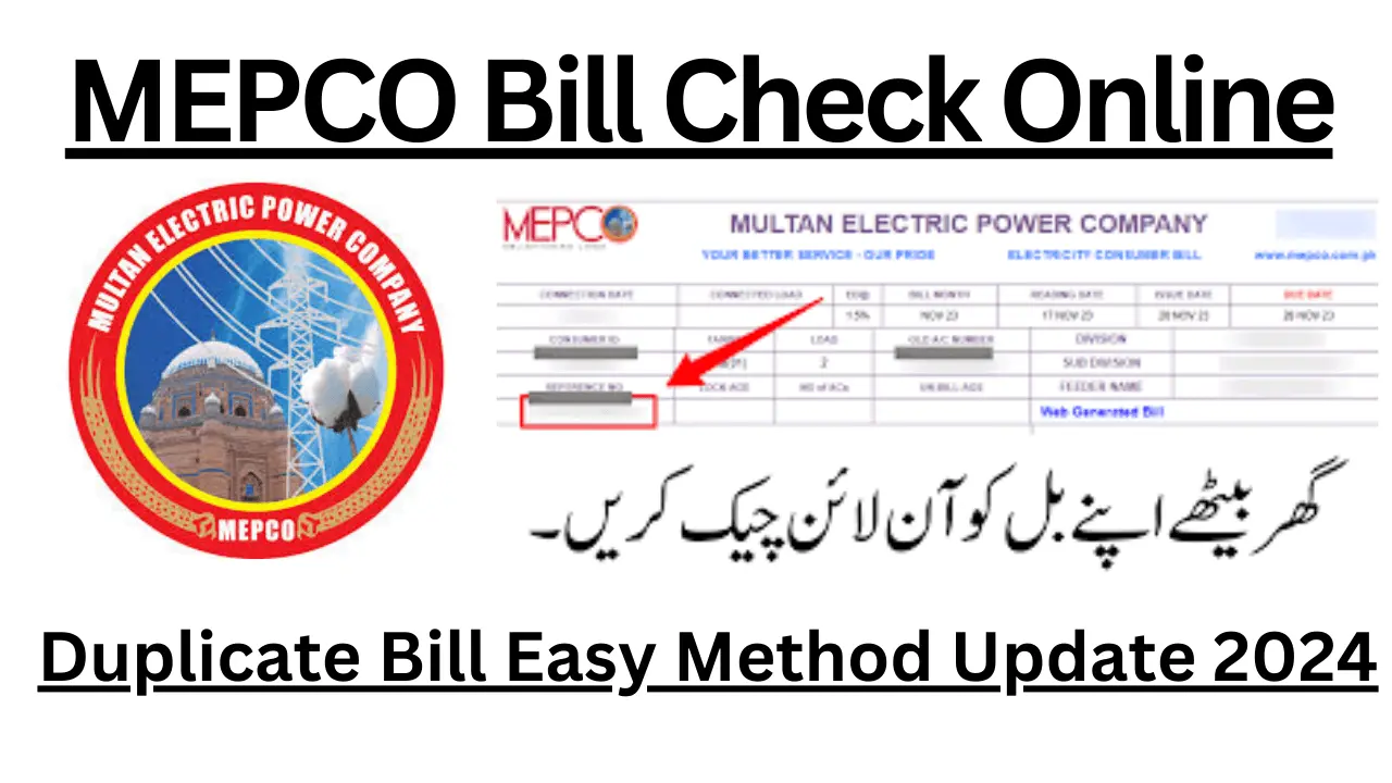 MEPCO Bill Online – Updated MEPCO Duplicate Bill System 2024