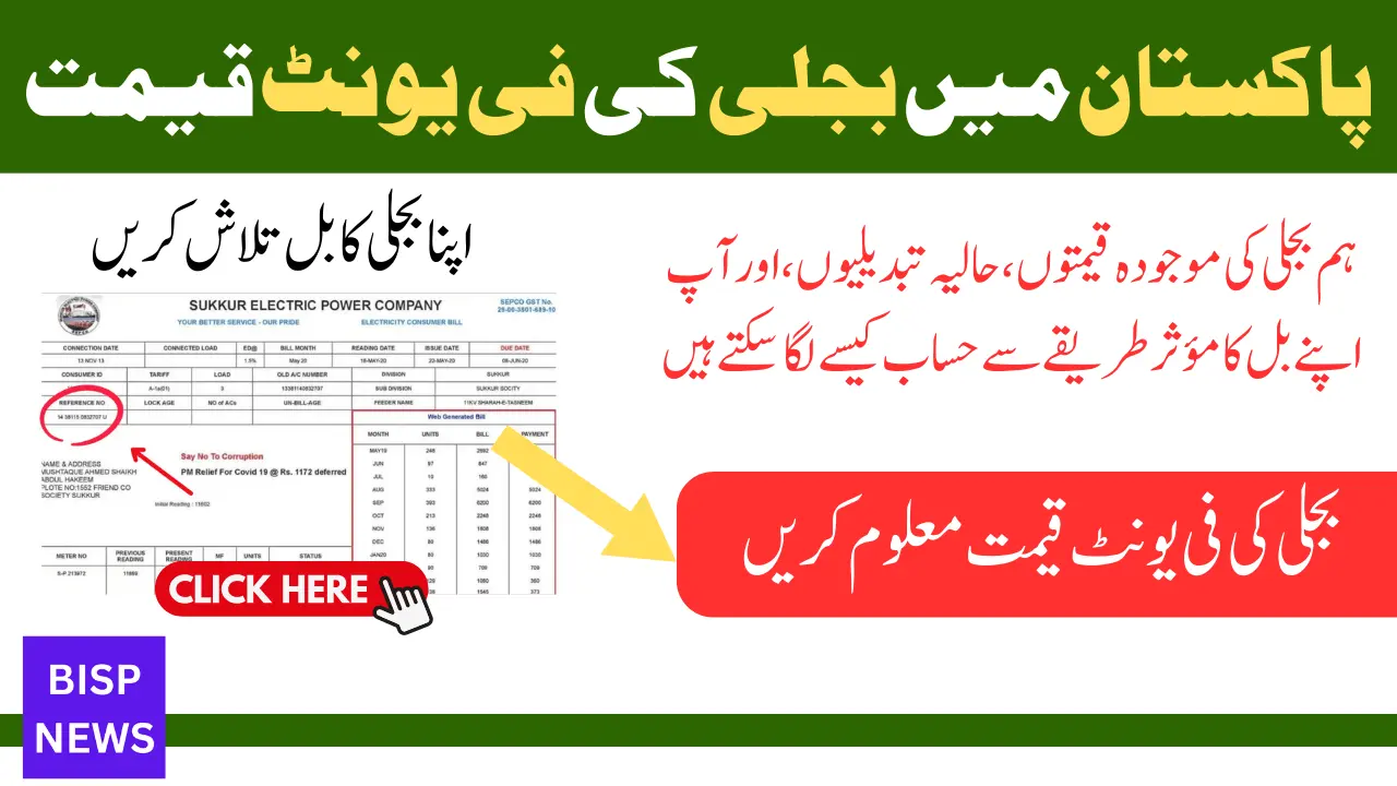 Electricity Price Per Unit in Pakistan Latest New Method 2024