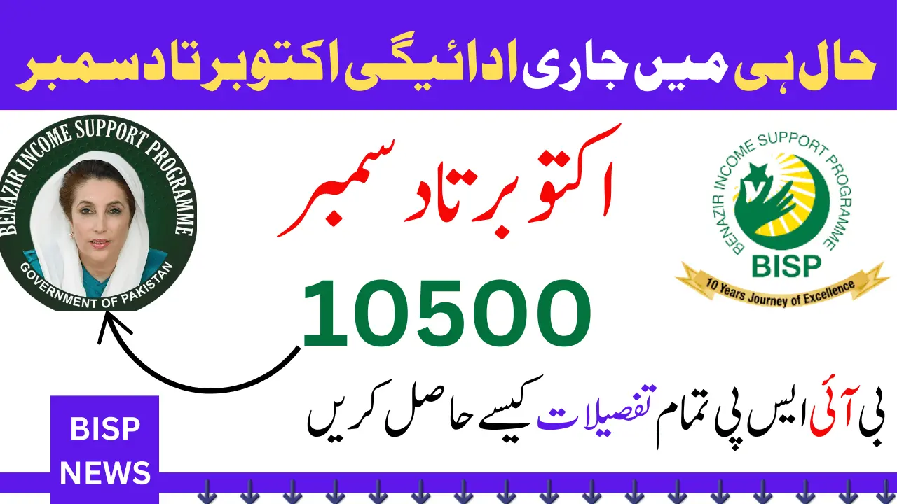 Recently Release Payment October To December 10500 BISP How To Get All Details