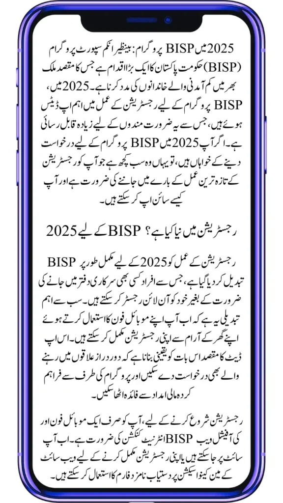 BISP Program in 2025